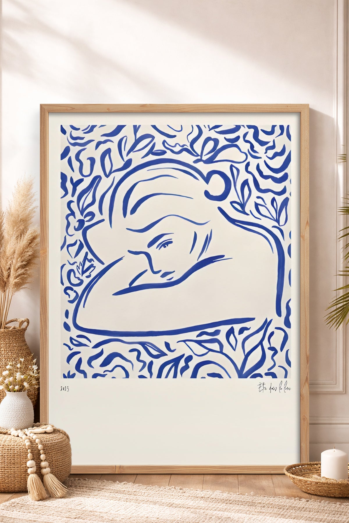HOMEPACK Ahşap Çerçeveli Tablo Çerçeveli Poster Sanatsal Modern Duvar Dekoru BEK-8386