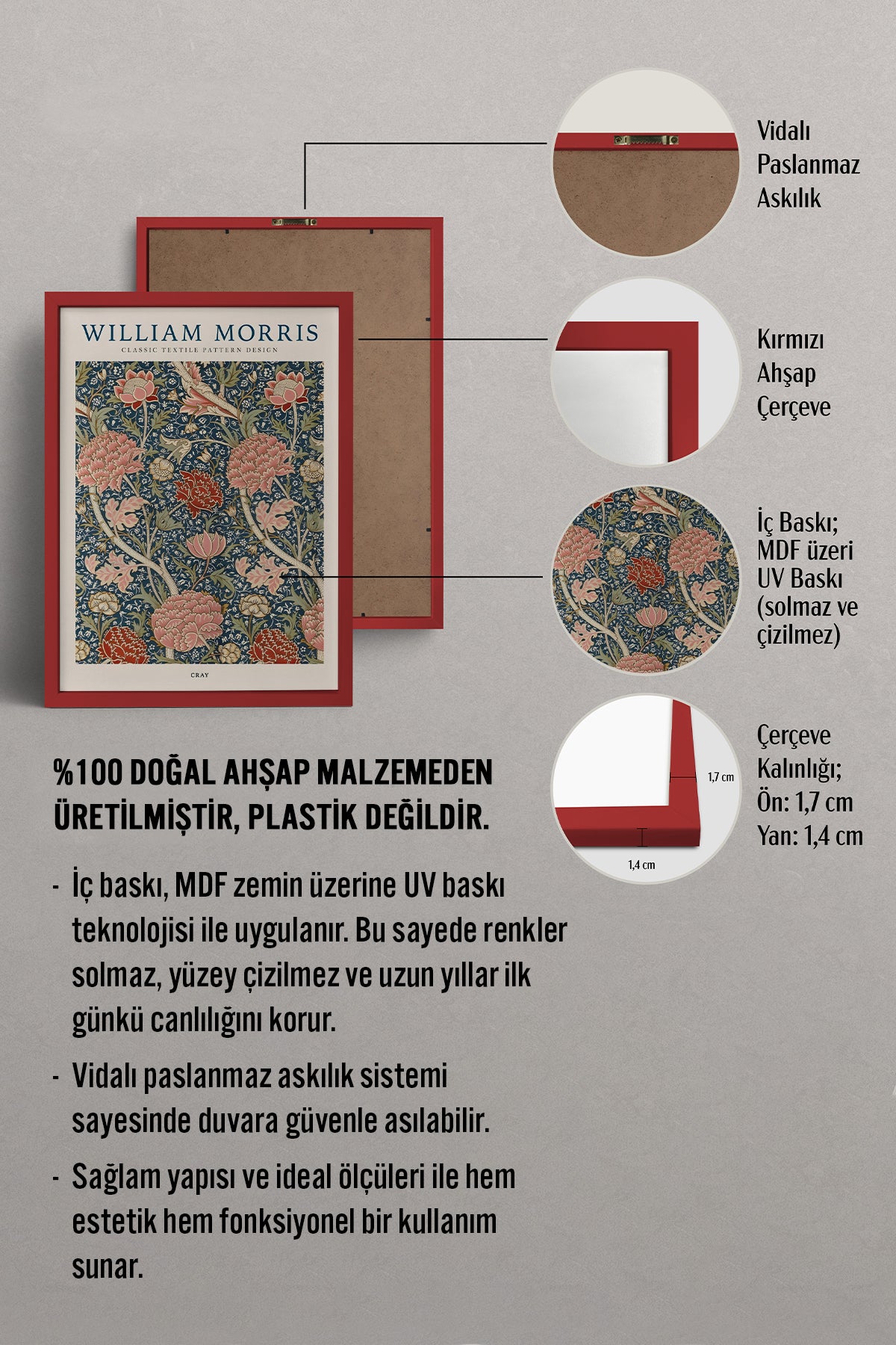 HOMEPACK Ahşap Çerçeveli Tablo Çerçeveli Poster Sanatsal Modern Duvar Dekoru BEK-8392