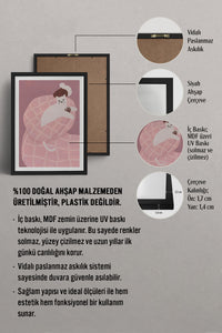HOMEPACK Ahşap Çerçeveli Tablo Çerçeveli Poster Sanatsal Modern Duvar Dekoru BEK-8395