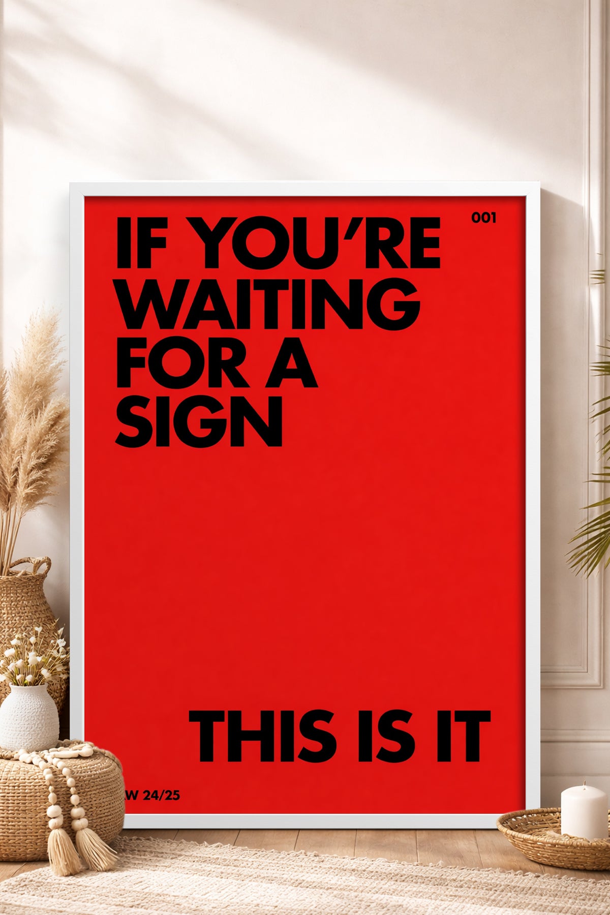HOMEPACK Ahşap Çerçeveli Tablo Çerçeveli Poster Sanatsal Modern Duvar Dekoru BEK-8396