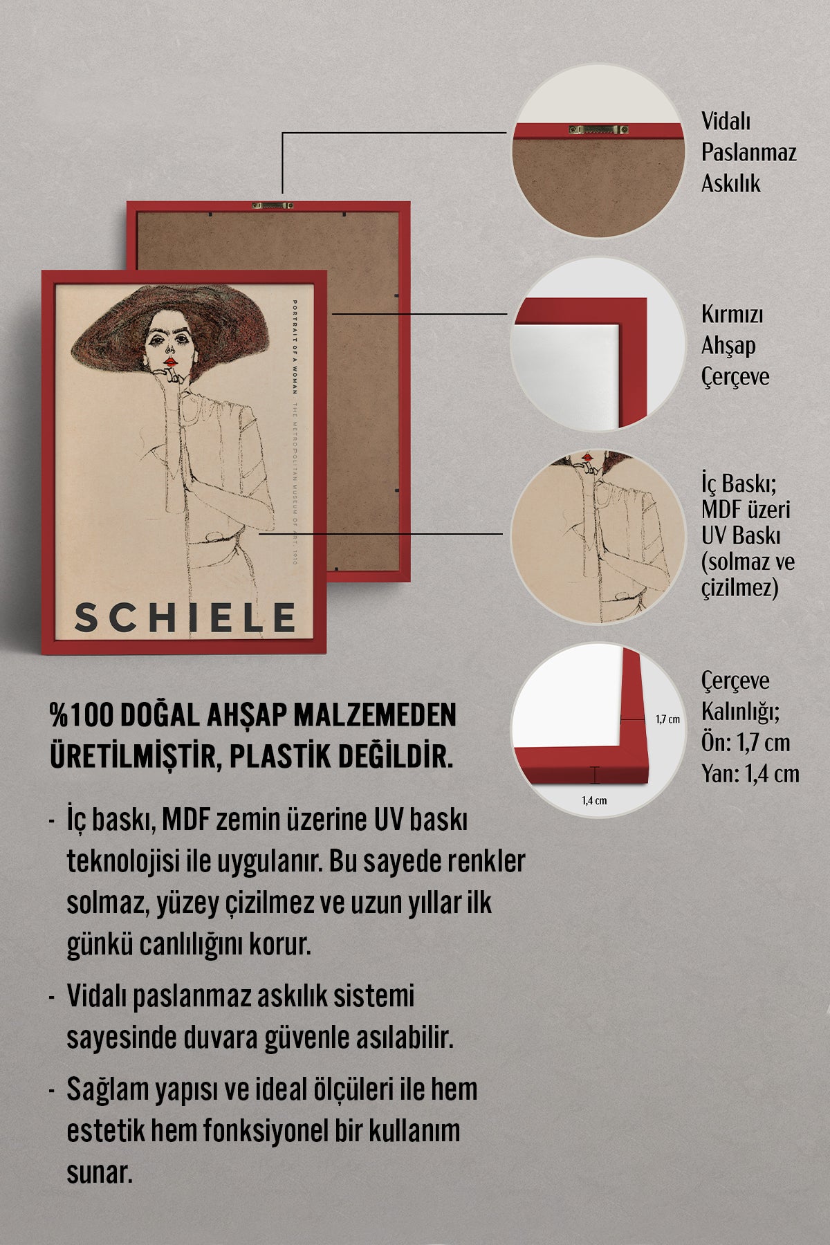 HOMEPACK Ahşap Çerçeveli Tablo Çerçeveli Poster Sanatsal Modern Duvar Dekoru BEK-8397