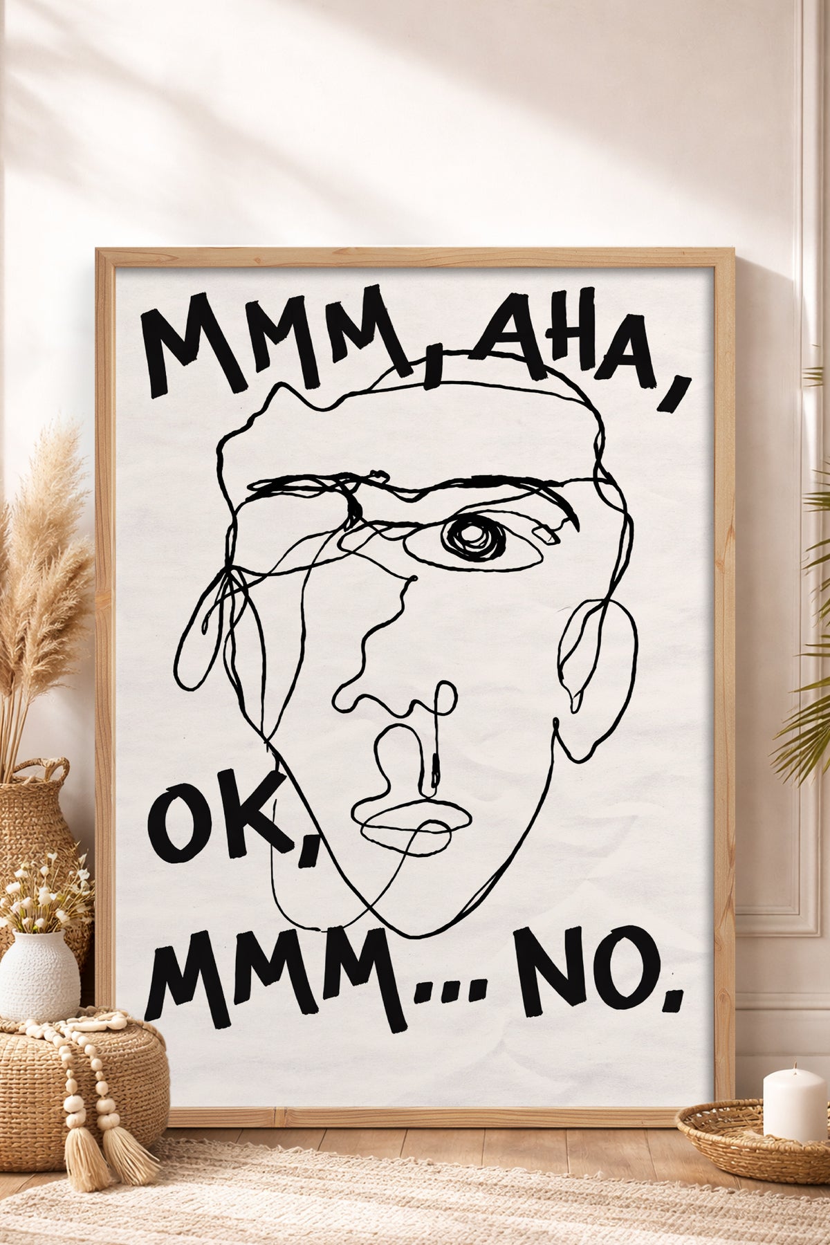 HOMEPACK Ahşap Çerçeveli Tablo Çerçeveli Poster Sanatsal Modern Duvar Dekoru BEK-8402
