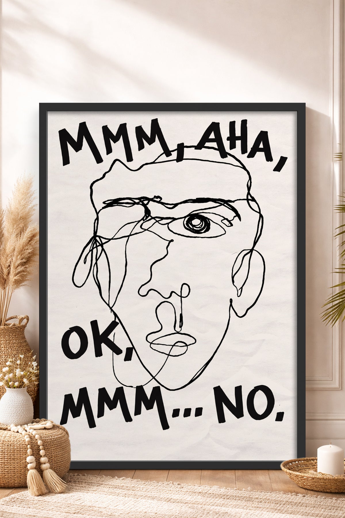HOMEPACK Ahşap Çerçeveli Tablo Çerçeveli Poster Sanatsal Modern Duvar Dekoru BEK-8402