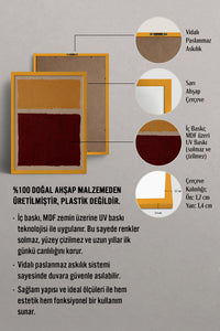 HOMEPACK Ahşap Çerçeveli Tablo Çerçeveli Poster Sanatsal Modern Duvar Dekoru BEK-8407
