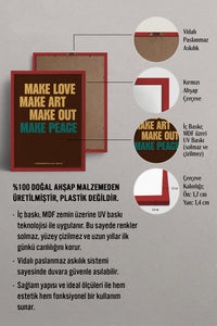 HOMEPACK Ahşap Çerçeveli Tablo Çerçeveli Poster Sanatsal Modern Duvar Dekoru BEK-8411