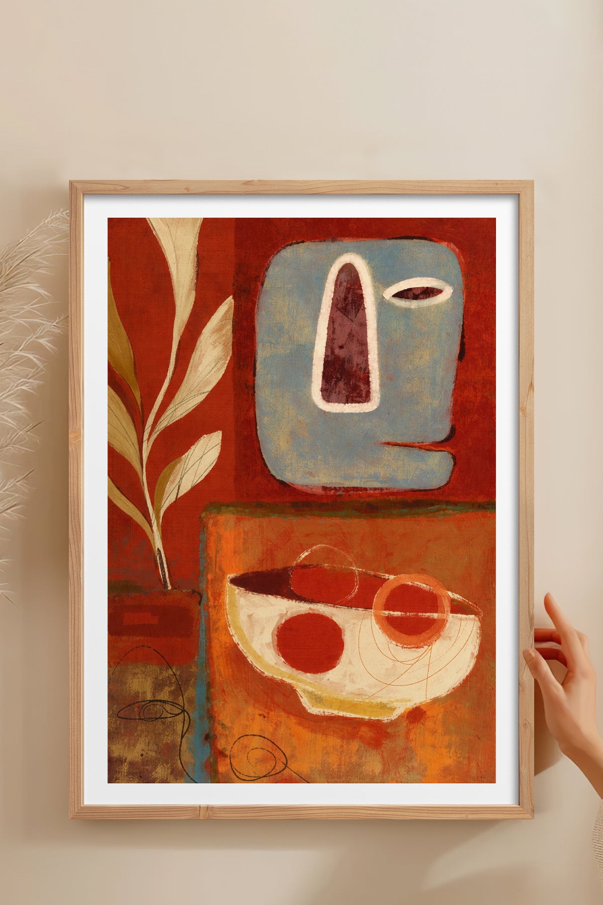 HOMEPACK Ahşap Çerçeveli Tablo Çerçeveli Poster Sanatsal Modern Duvar Dekoru BEK-8412