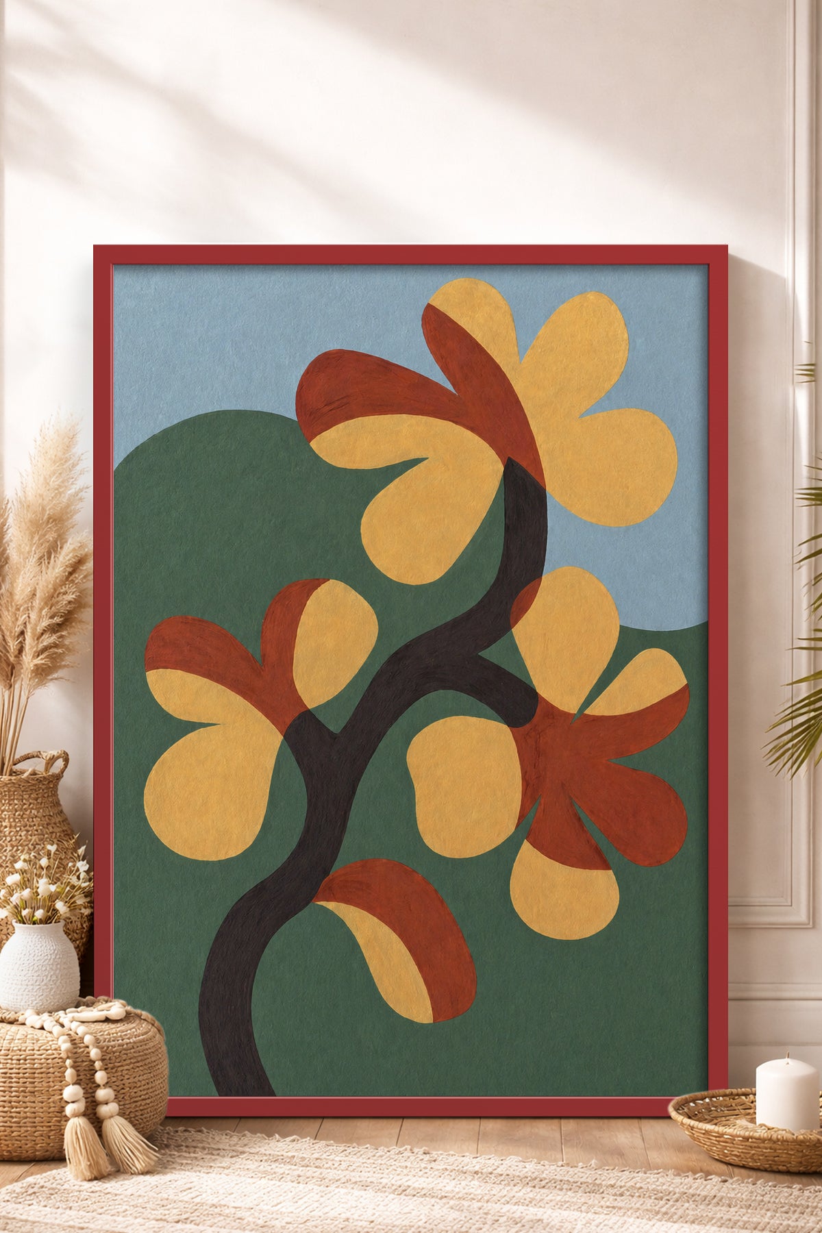 HOMEPACK Ahşap Çerçeveli Tablo Çerçeveli Poster Sanatsal Modern Duvar Dekoru BEK-8420