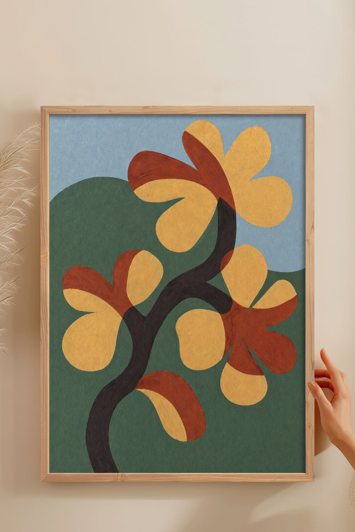 HOMEPACK Ahşap Çerçeveli Tablo Çerçeveli Poster Sanatsal Modern Duvar Dekoru BEK-8420