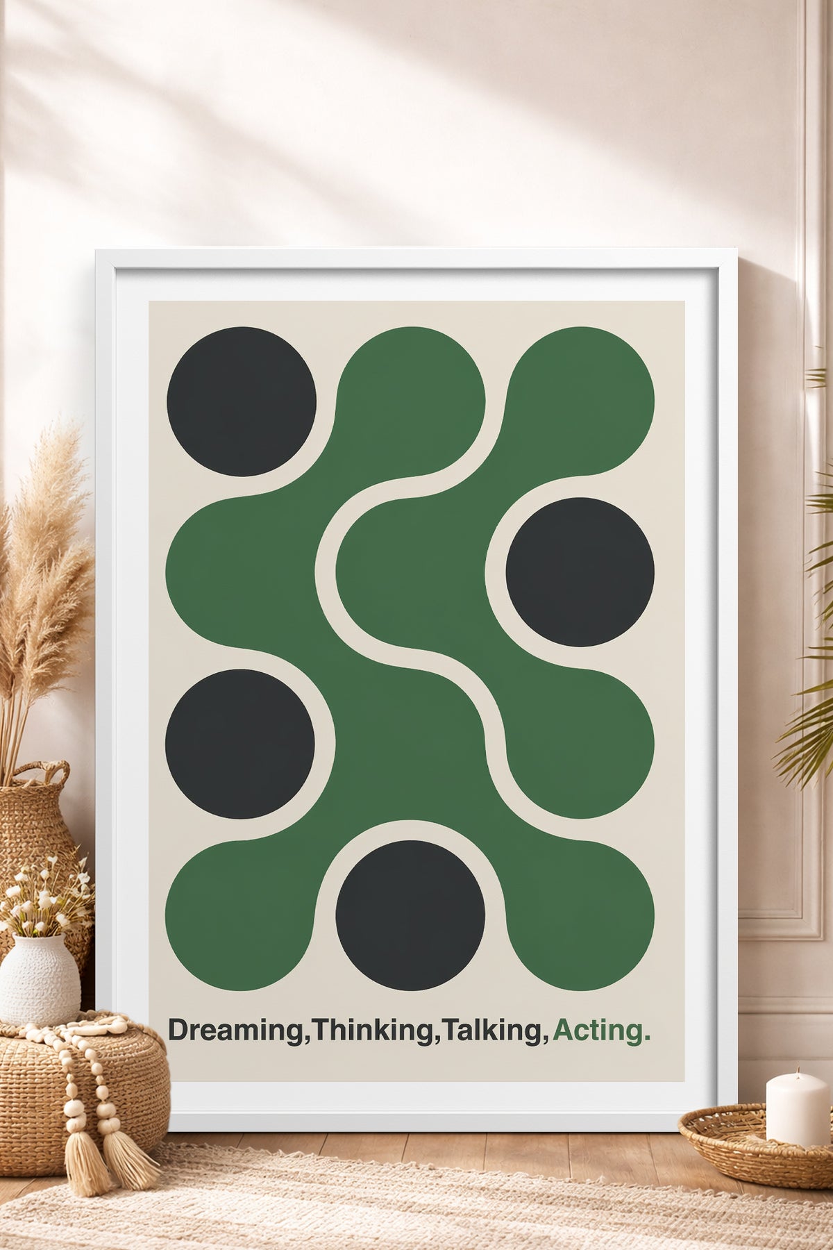 HOMEPACK Ahşap Çerçeveli Tablo Çerçeveli Poster Sanatsal Modern Duvar Dekoru BEK-8421