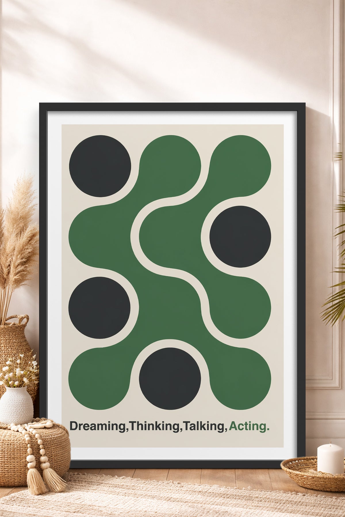 HOMEPACK Ahşap Çerçeveli Tablo Çerçeveli Poster Sanatsal Modern Duvar Dekoru BEK-8421
