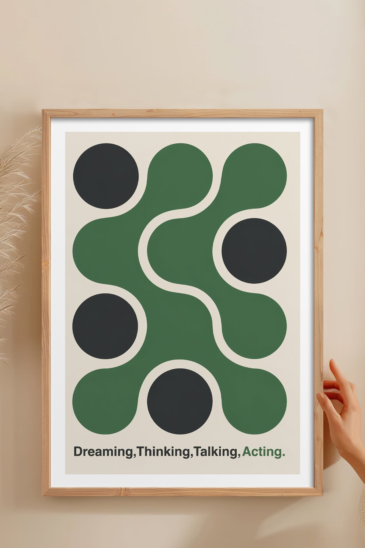 HOMEPACK Ahşap Çerçeveli Tablo Çerçeveli Poster Sanatsal Modern Duvar Dekoru BEK-8421