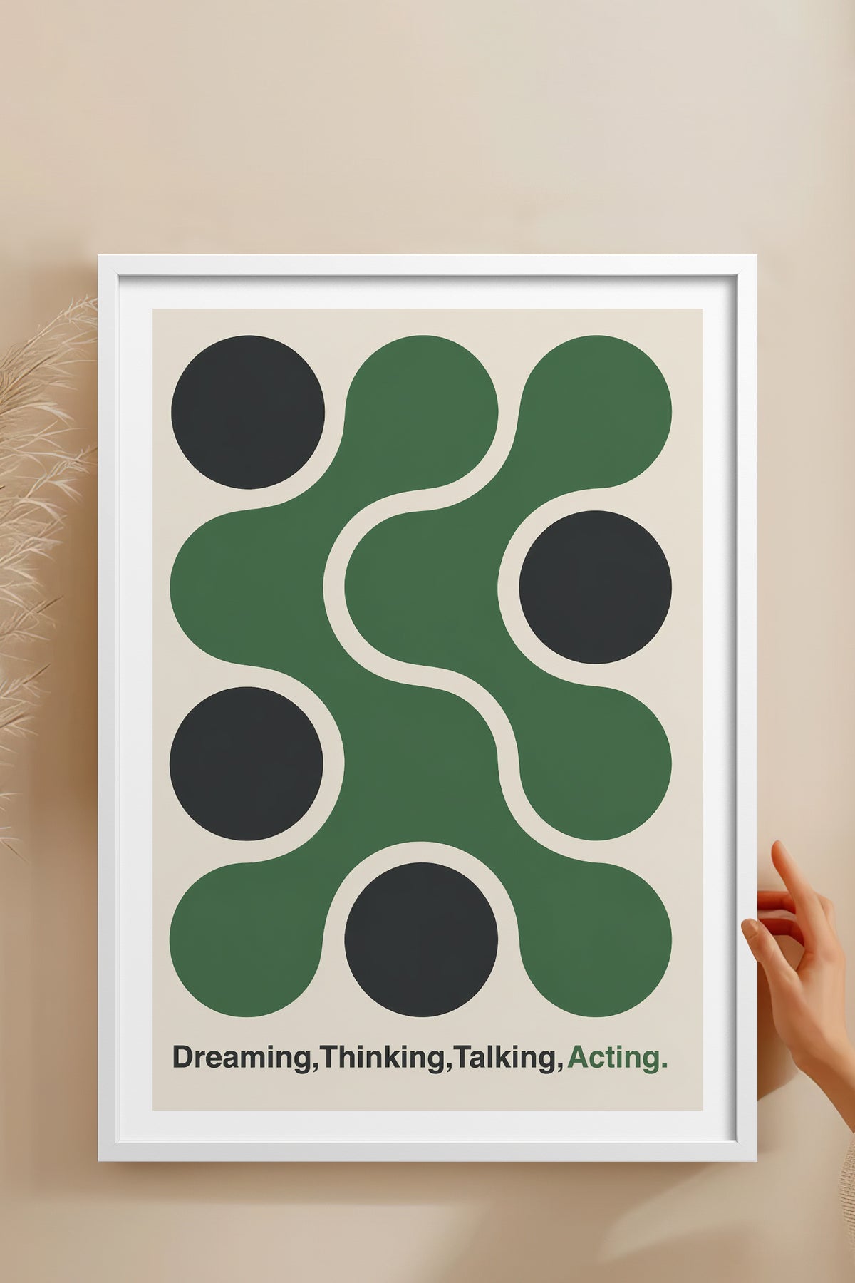 HOMEPACK Ahşap Çerçeveli Tablo Çerçeveli Poster Sanatsal Modern Duvar Dekoru BEK-8421