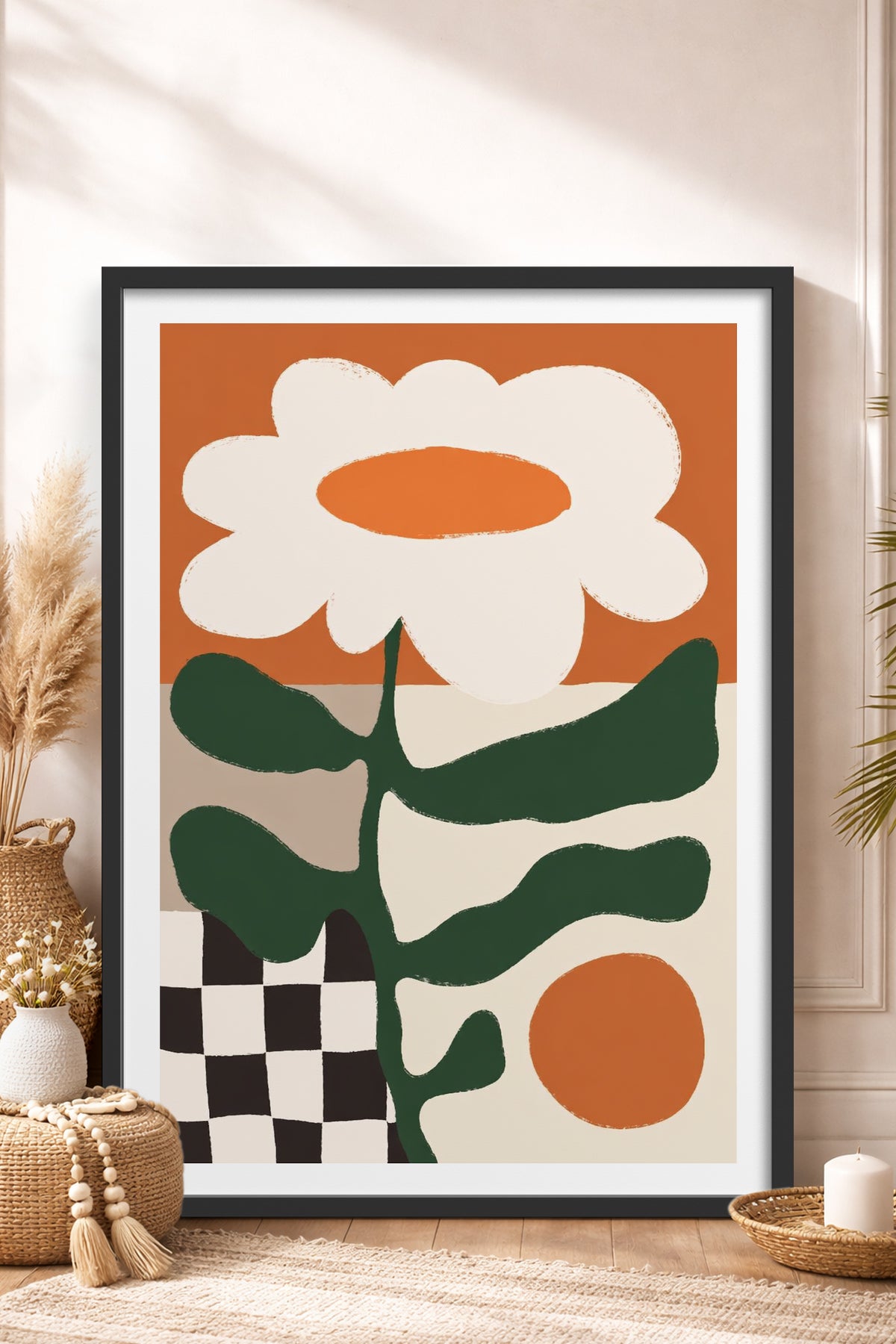 HOMEPACK Ahşap Çerçeveli Tablo Çerçeveli Poster Sanatsal Modern Duvar Dekoru BEK-8422