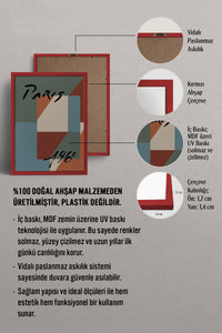 HOMEPACK Ahşap Çerçeveli Tablo Çerçeveli Poster Sanatsal Modern Duvar Dekoru BEK-8423
