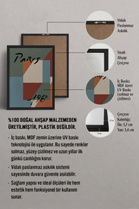HOMEPACK Ahşap Çerçeveli Tablo Çerçeveli Poster Sanatsal Modern Duvar Dekoru BEK-8423