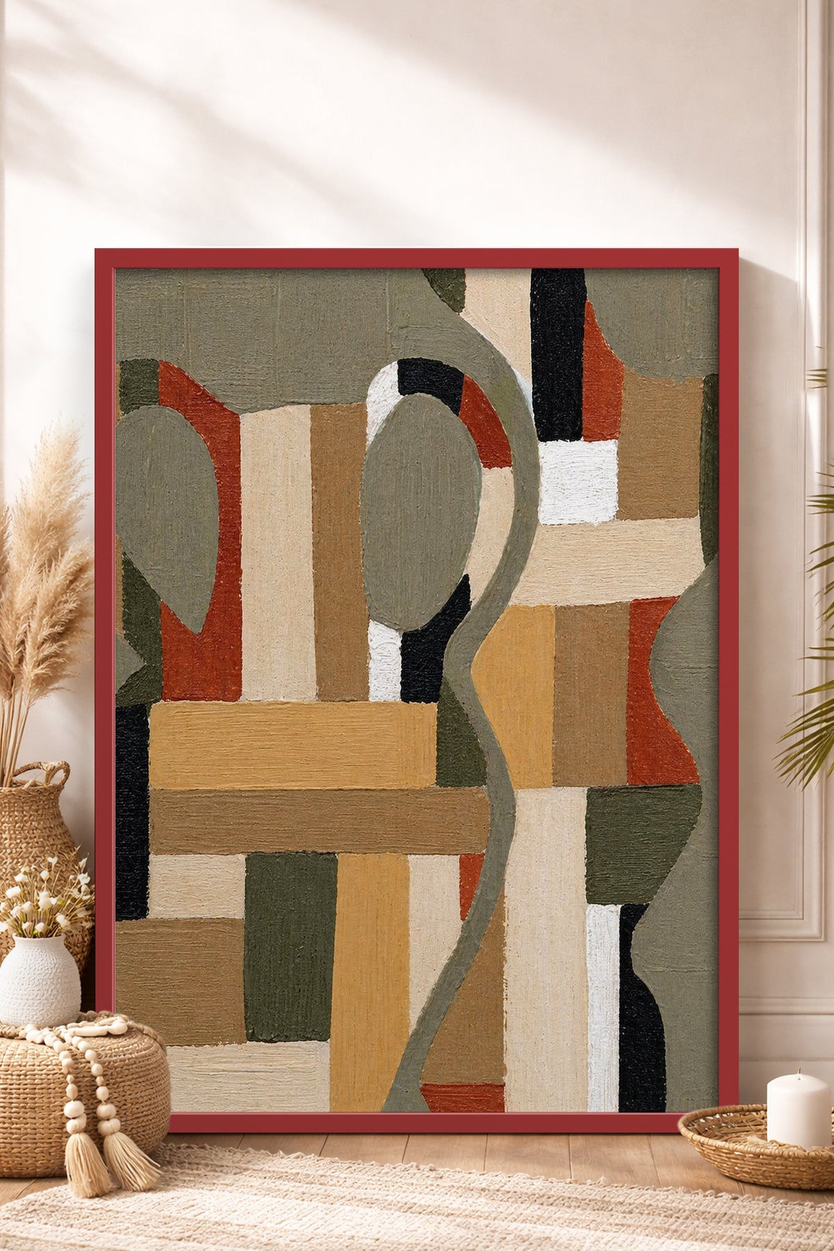 HOMEPACK Ahşap Çerçeveli Tablo Çerçeveli Poster Sanatsal Modern Duvar Dekoru BEK-8425