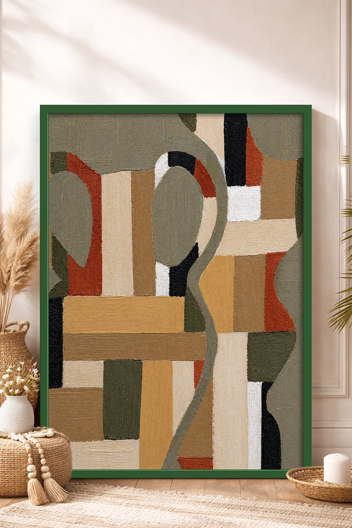 HOMEPACK Ahşap Çerçeveli Tablo Çerçeveli Poster Sanatsal Modern Duvar Dekoru BEK-8425
