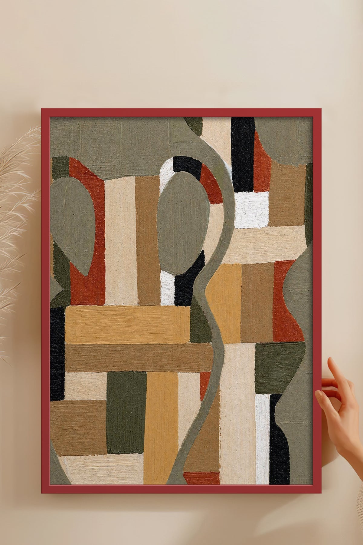 HOMEPACK Ahşap Çerçeveli Tablo Çerçeveli Poster Sanatsal Modern Duvar Dekoru BEK-8425
