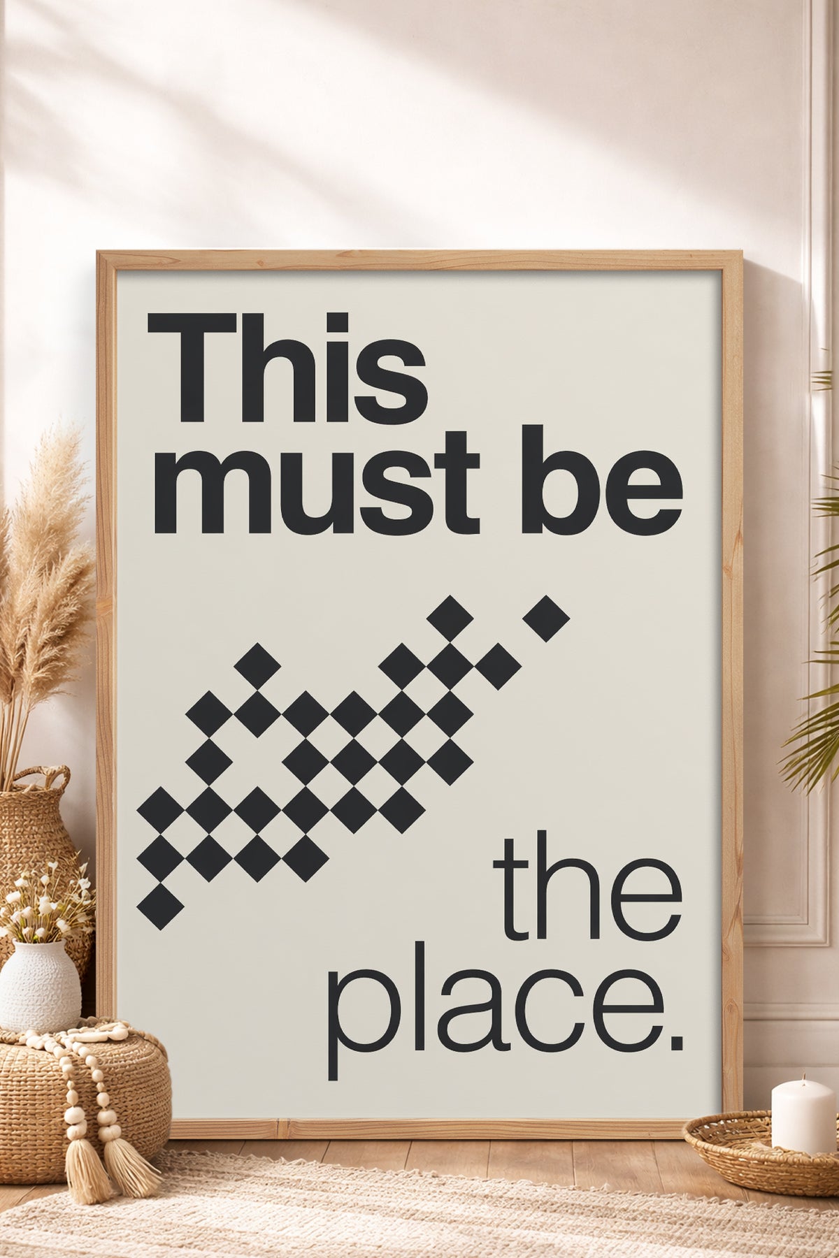 HOMEPACK Ahşap Çerçeveli Tablo Çerçeveli Poster Sanatsal Modern Duvar Dekoru BEK-8426
