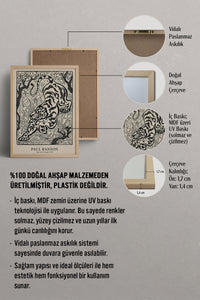 HOMEPACK Ahşap Çerçeveli Tablo Çerçeveli Poster Sanatsal Modern Duvar Dekoru BEK-8433