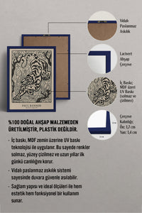 HOMEPACK Ahşap Çerçeveli Tablo Çerçeveli Poster Sanatsal Modern Duvar Dekoru BEK-8433