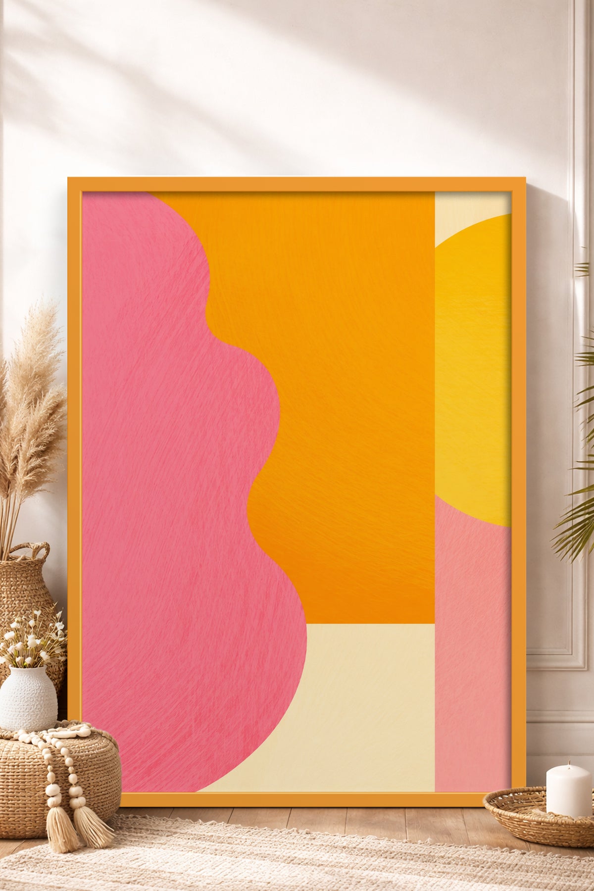 HOMEPACK Ahşap Çerçeveli Tablo Çerçeveli Poster Sanatsal Modern Duvar Dekoru BEK-8434