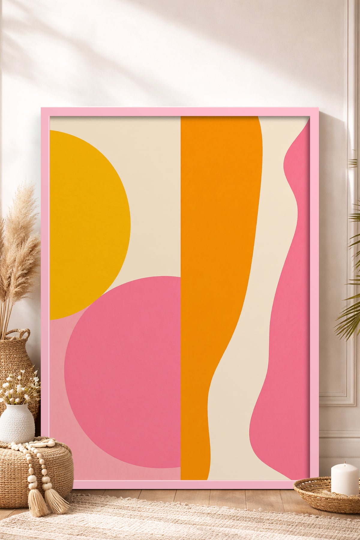 HOMEPACK Ahşap Çerçeveli Tablo Çerçeveli Poster Sanatsal Modern Duvar Dekoru BEK-8436