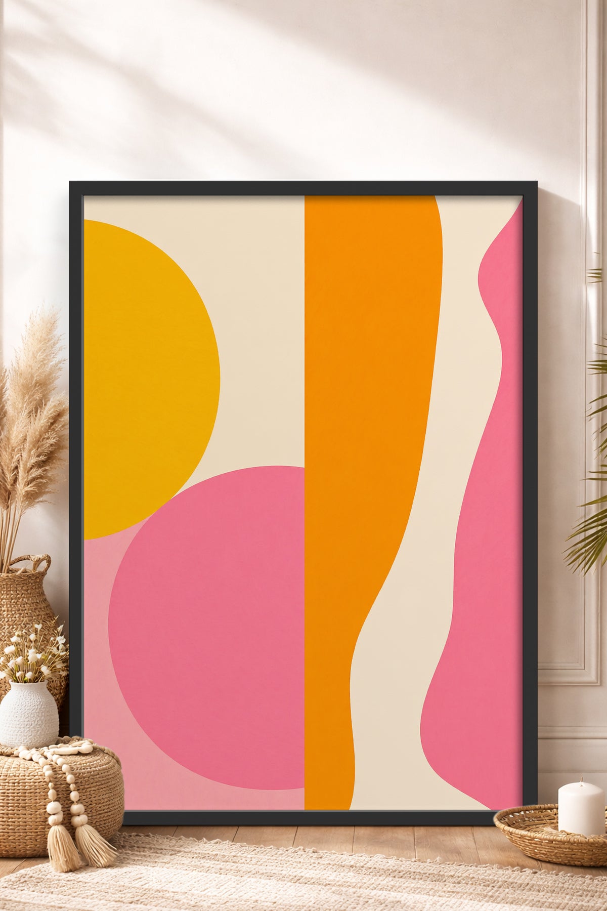 HOMEPACK Ahşap Çerçeveli Tablo Çerçeveli Poster Sanatsal Modern Duvar Dekoru BEK-8436