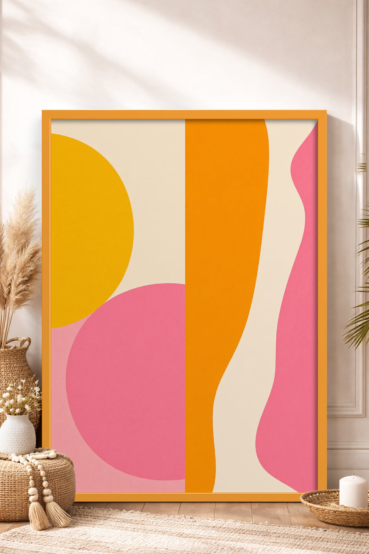 HOMEPACK Ahşap Çerçeveli Tablo Çerçeveli Poster Sanatsal Modern Duvar Dekoru BEK-8436