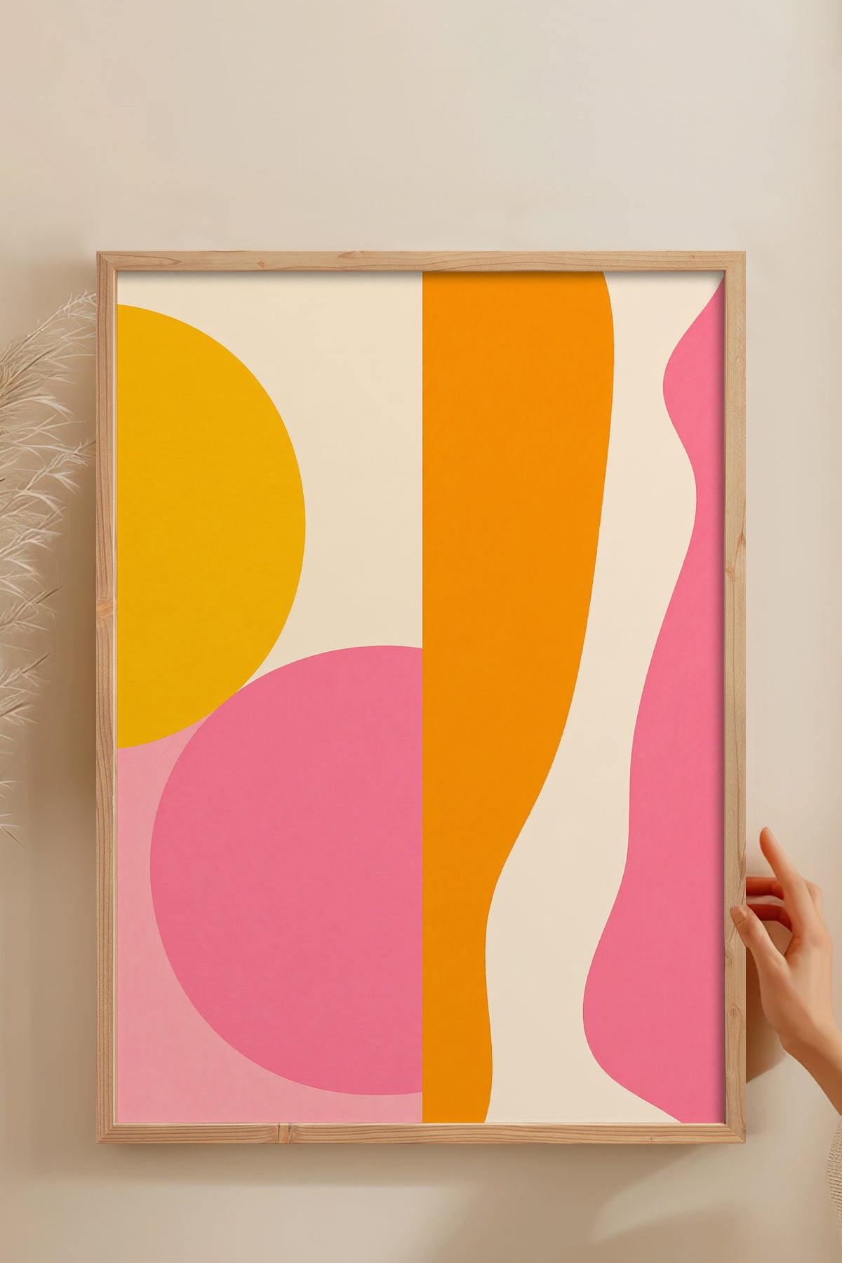 HOMEPACK Ahşap Çerçeveli Tablo Çerçeveli Poster Sanatsal Modern Duvar Dekoru BEK-8436