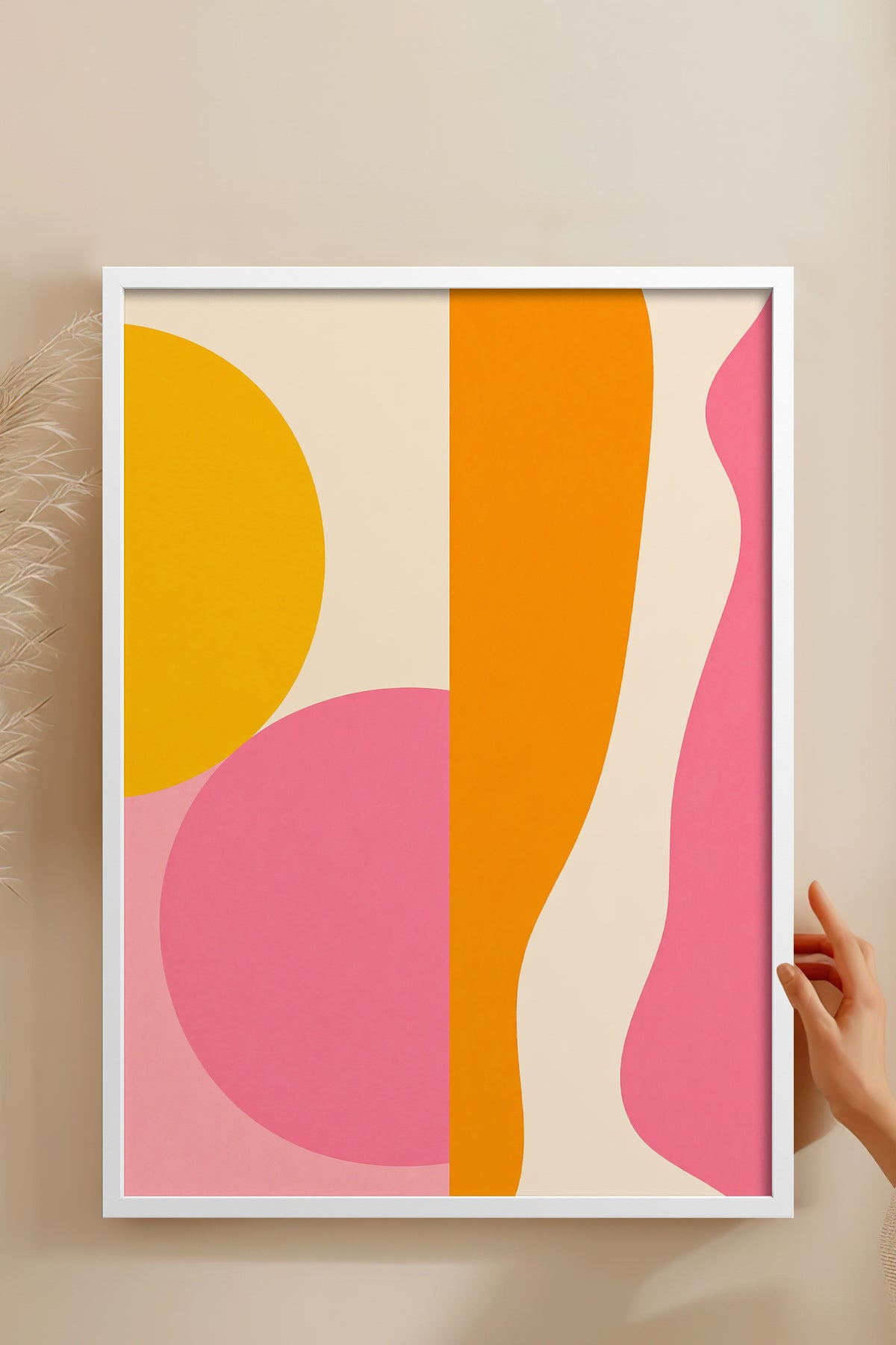 HOMEPACK Ahşap Çerçeveli Tablo Çerçeveli Poster Sanatsal Modern Duvar Dekoru BEK-8436