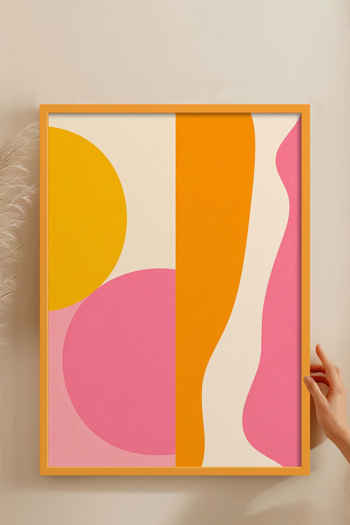 HOMEPACK Ahşap Çerçeveli Tablo Çerçeveli Poster Sanatsal Modern Duvar Dekoru BEK-8436