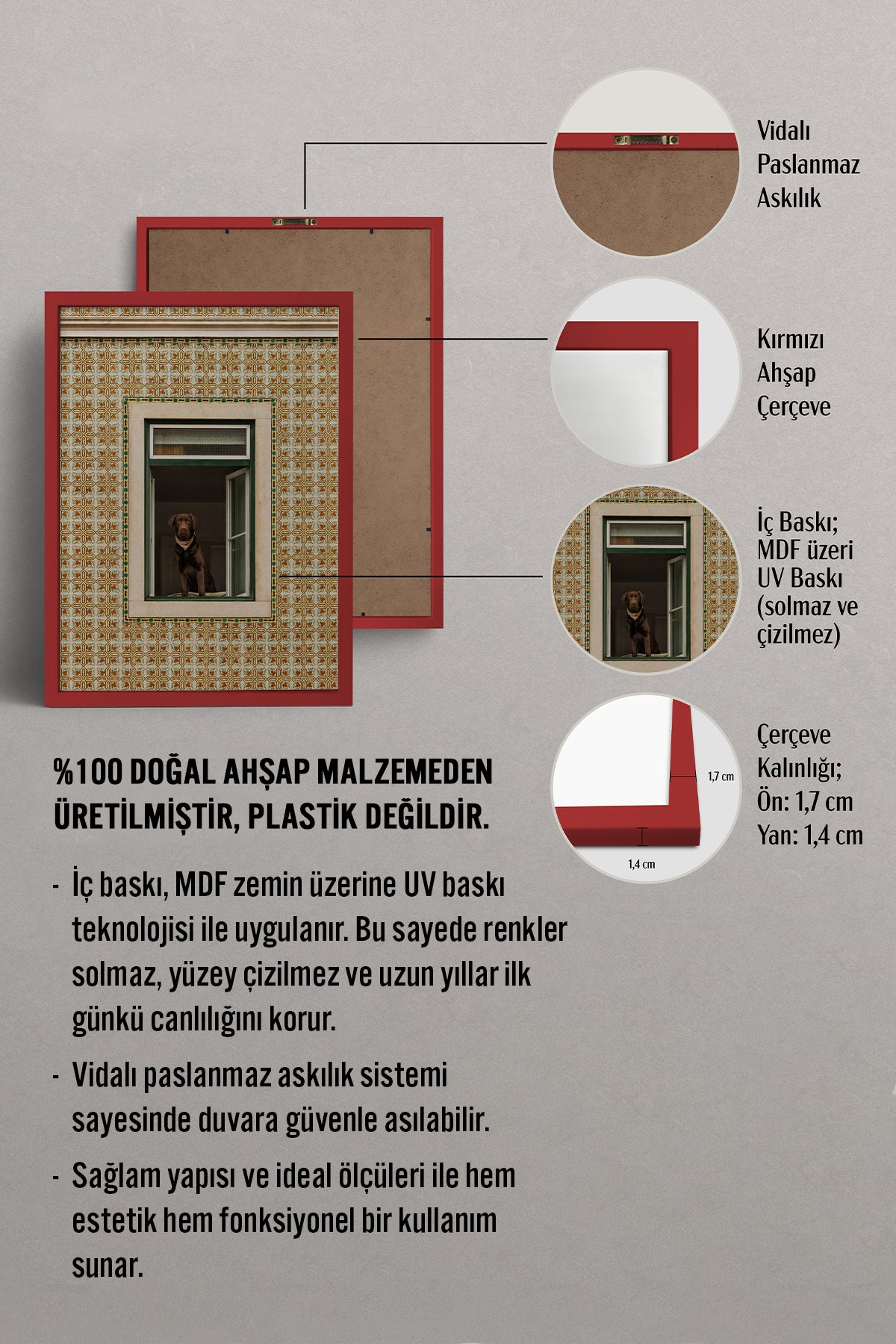 HOMEPACK Ahşap Çerçeveli Tablo Çerçeveli Poster Sanatsal Modern Duvar Dekoru BEK-8438