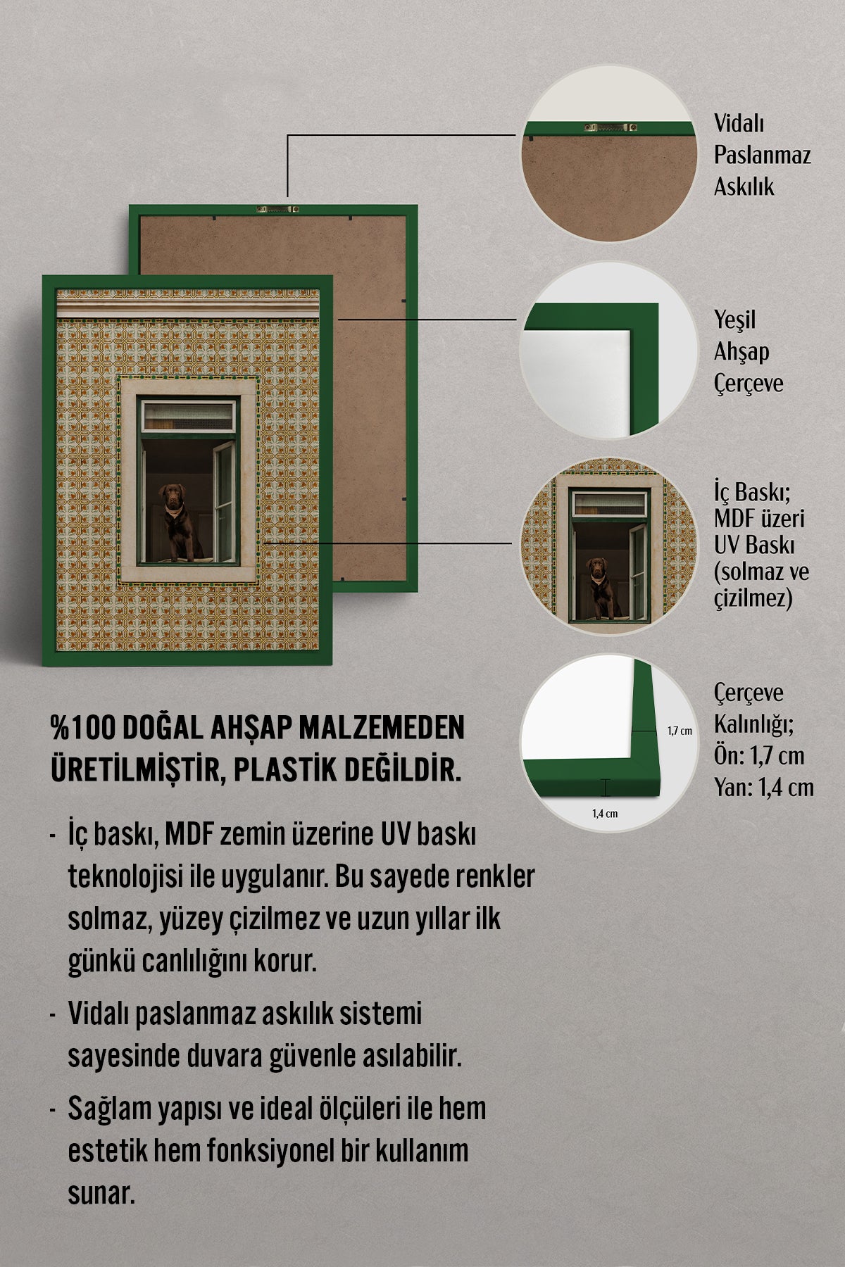 HOMEPACK Ahşap Çerçeveli Tablo Çerçeveli Poster Sanatsal Modern Duvar Dekoru BEK-8438