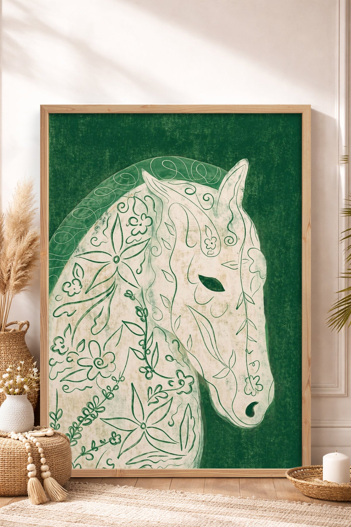 HOMEPACK Ahşap Çerçeveli Tablo Çerçeveli Poster Sanatsal Modern Duvar Dekoru BEK-8442