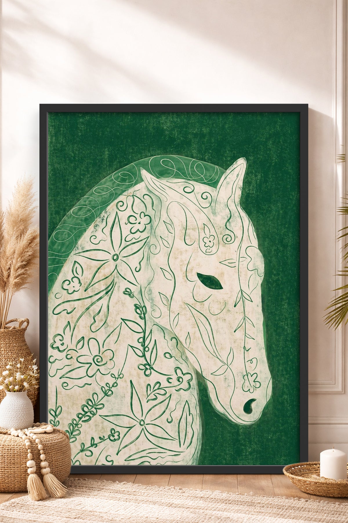 HOMEPACK Ahşap Çerçeveli Tablo Çerçeveli Poster Sanatsal Modern Duvar Dekoru BEK-8442