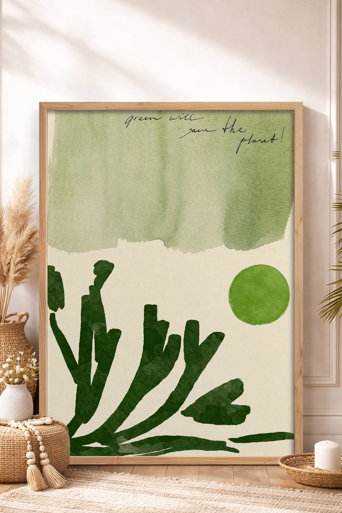 HOMEPACK Ahşap Çerçeveli Tablo Çerçeveli Poster Sanatsal Modern Duvar Dekoru BEK-8443