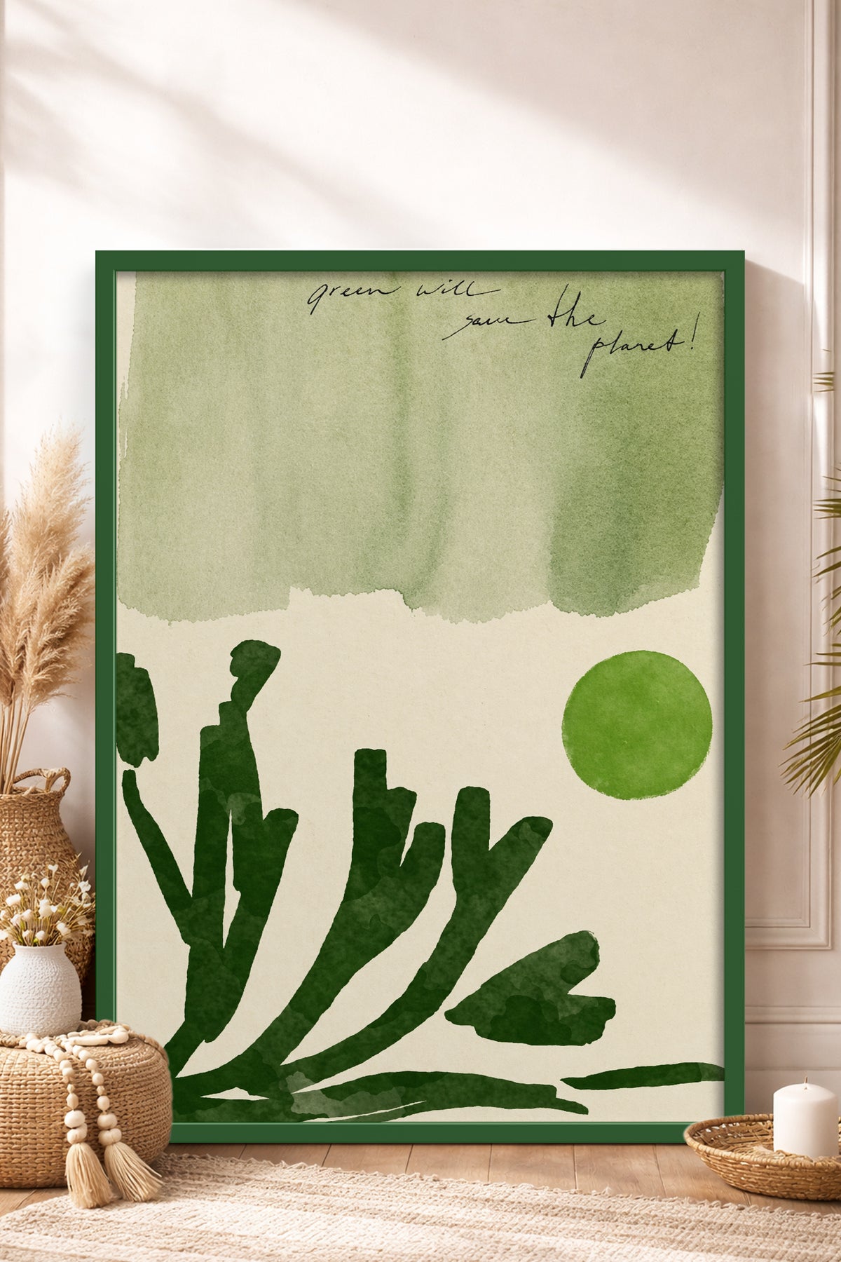 HOMEPACK Ahşap Çerçeveli Tablo Çerçeveli Poster Sanatsal Modern Duvar Dekoru BEK-8443