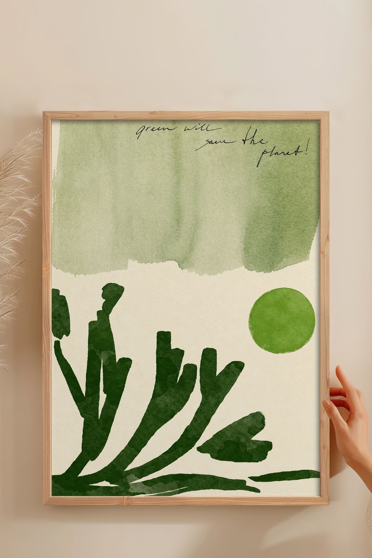 HOMEPACK Ahşap Çerçeveli Tablo Çerçeveli Poster Sanatsal Modern Duvar Dekoru BEK-8443