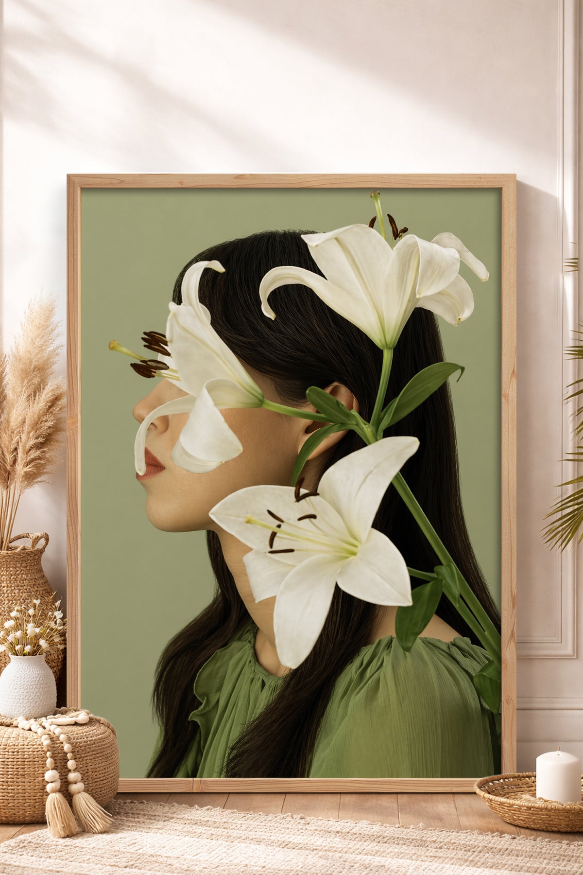 HOMEPACK Ahşap Çerçeveli Tablo Çerçeveli Poster Sanatsal Modern Duvar Dekoru BEK-8445