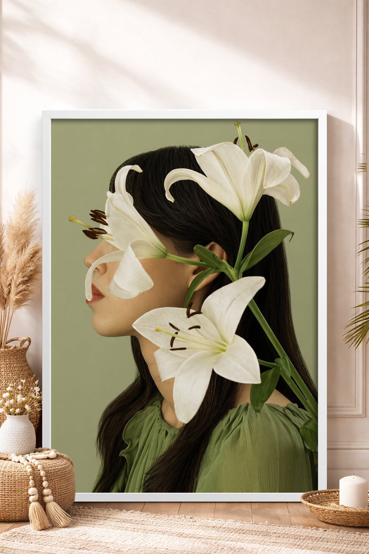 HOMEPACK Ahşap Çerçeveli Tablo Çerçeveli Poster Sanatsal Modern Duvar Dekoru BEK-8445