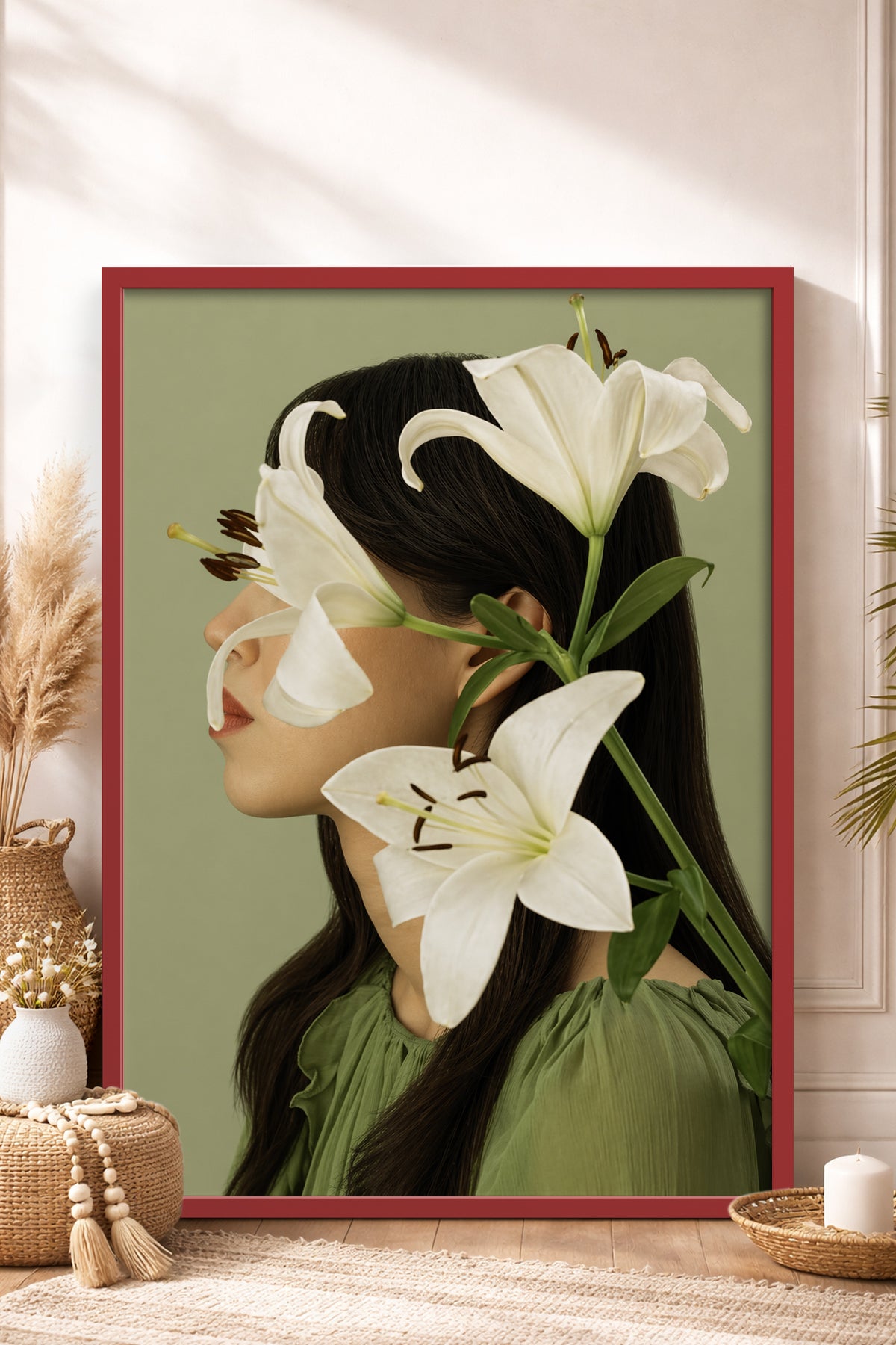 HOMEPACK Ahşap Çerçeveli Tablo Çerçeveli Poster Sanatsal Modern Duvar Dekoru BEK-8445