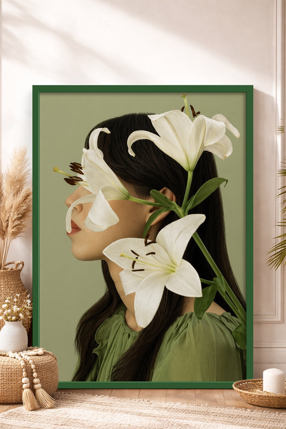 HOMEPACK Ahşap Çerçeveli Tablo Çerçeveli Poster Sanatsal Modern Duvar Dekoru BEK-8445