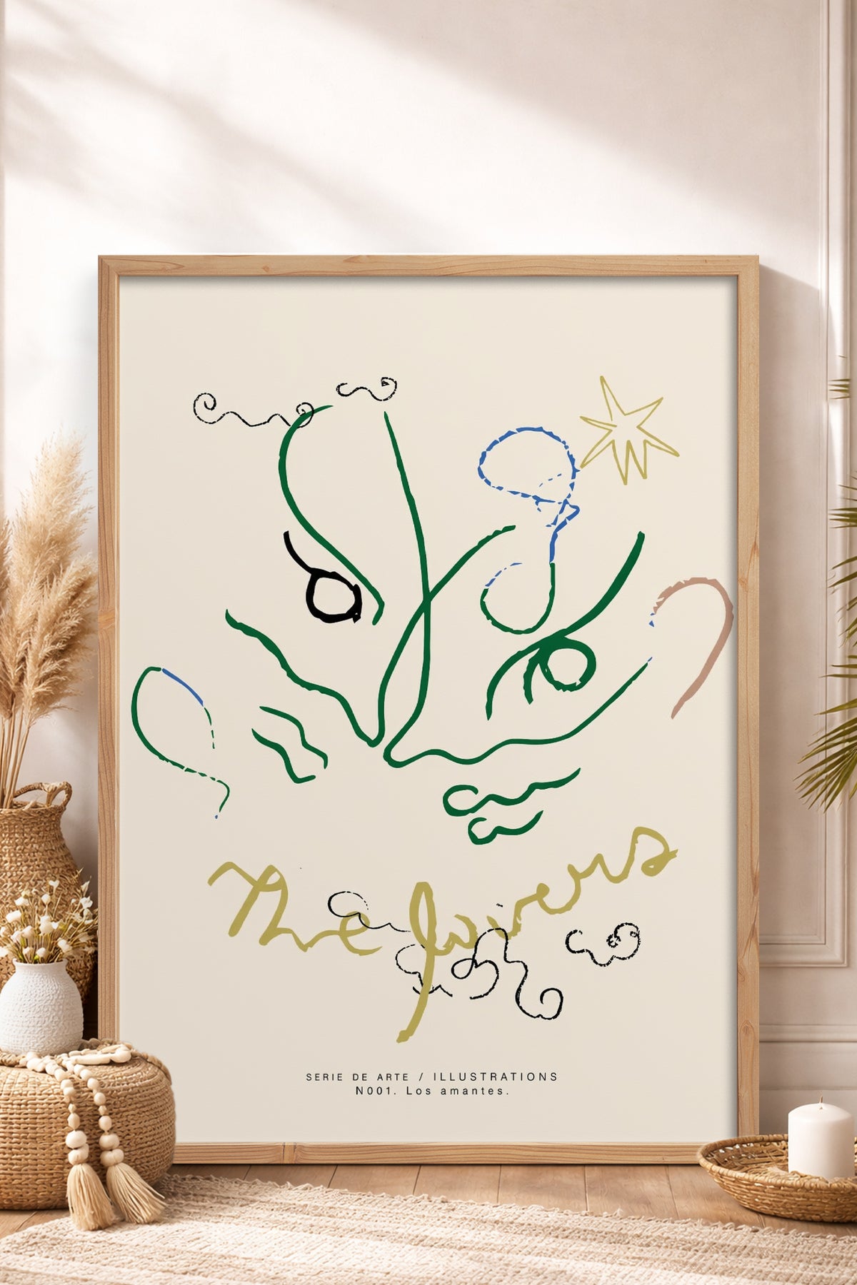 HOMEPACK Ahşap Çerçeveli Tablo Çerçeveli Poster Sanatsal Modern Duvar Dekoru BEK-8447