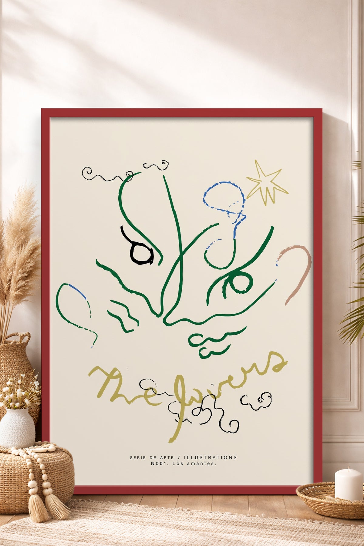 HOMEPACK Ahşap Çerçeveli Tablo Çerçeveli Poster Sanatsal Modern Duvar Dekoru BEK-8447