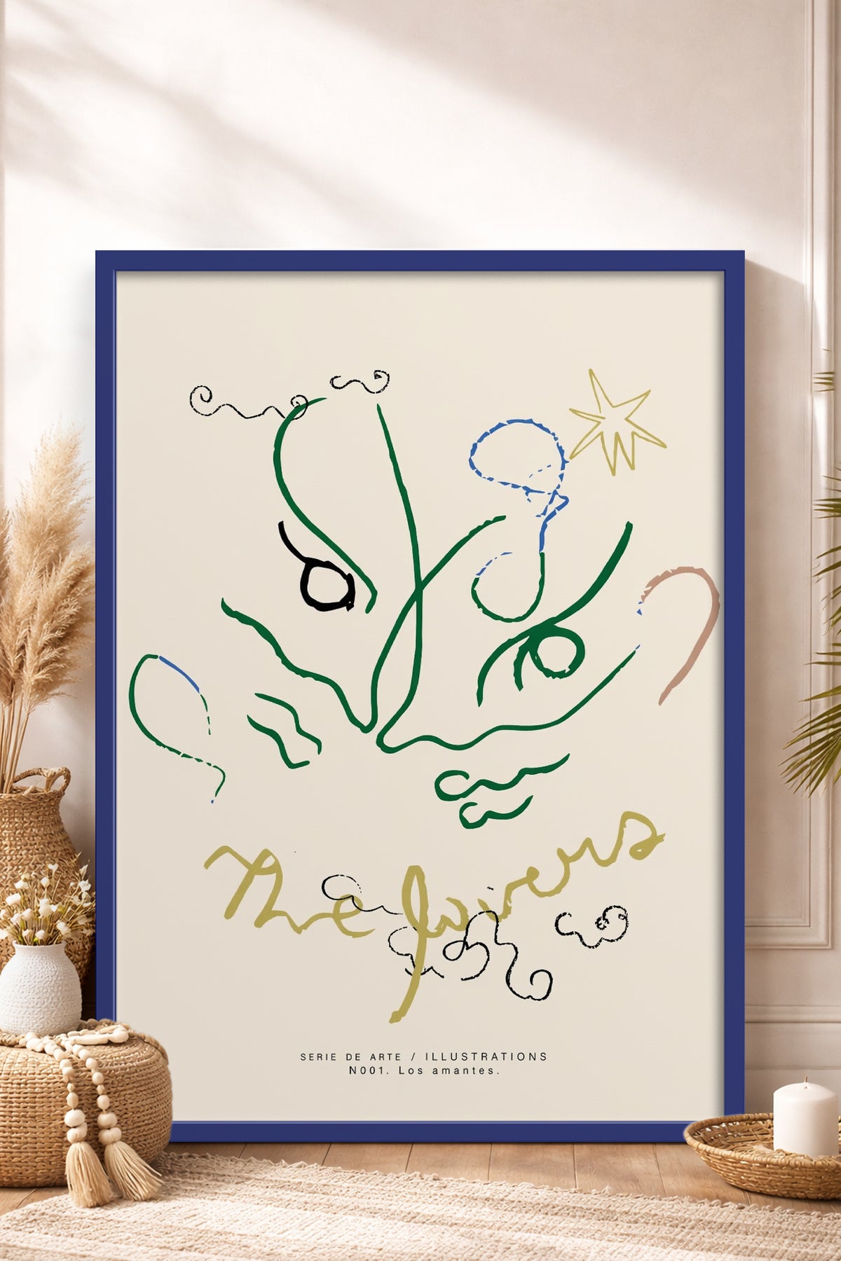 HOMEPACK Ahşap Çerçeveli Tablo Çerçeveli Poster Sanatsal Modern Duvar Dekoru BEK-8447