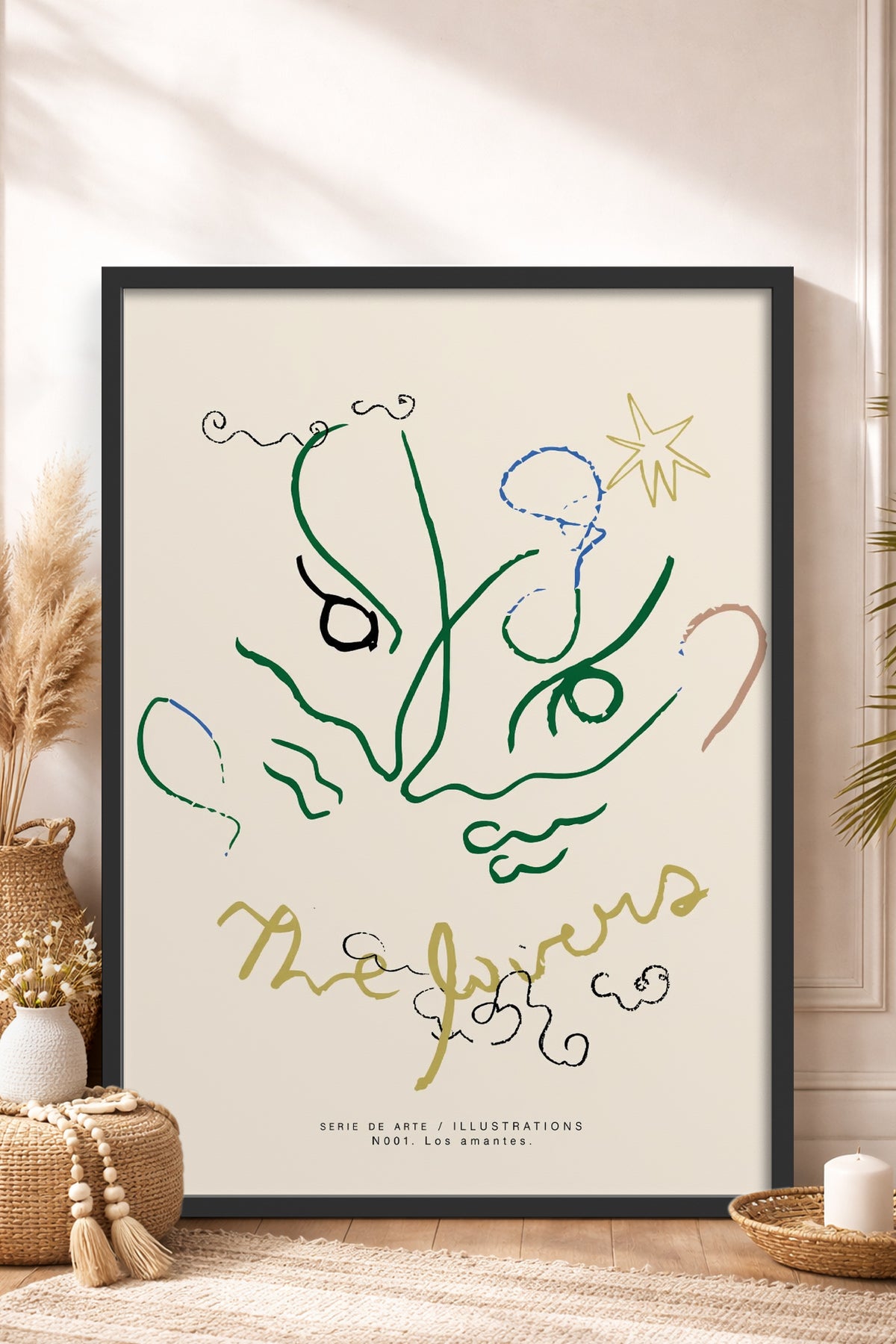 HOMEPACK Ahşap Çerçeveli Tablo Çerçeveli Poster Sanatsal Modern Duvar Dekoru BEK-8447
