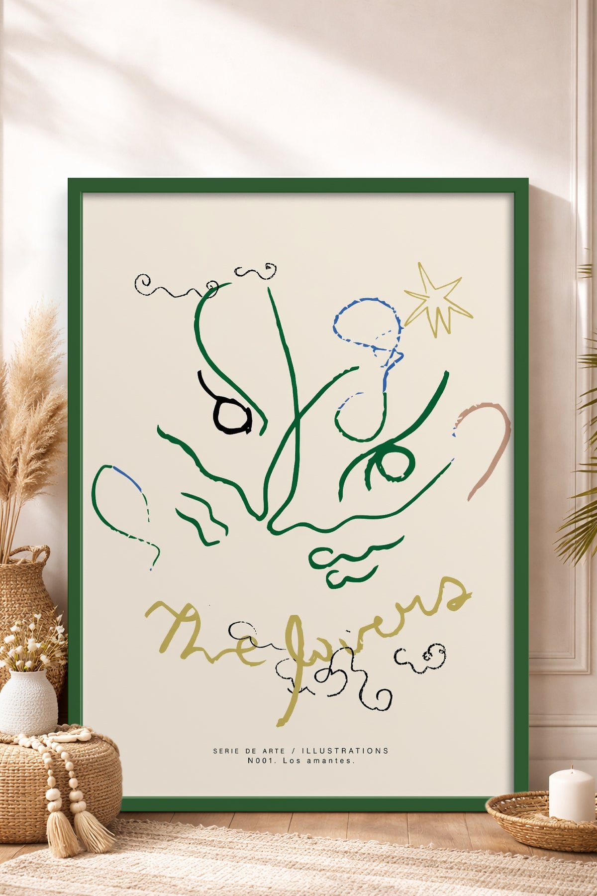 HOMEPACK Ahşap Çerçeveli Tablo Çerçeveli Poster Sanatsal Modern Duvar Dekoru BEK-8447