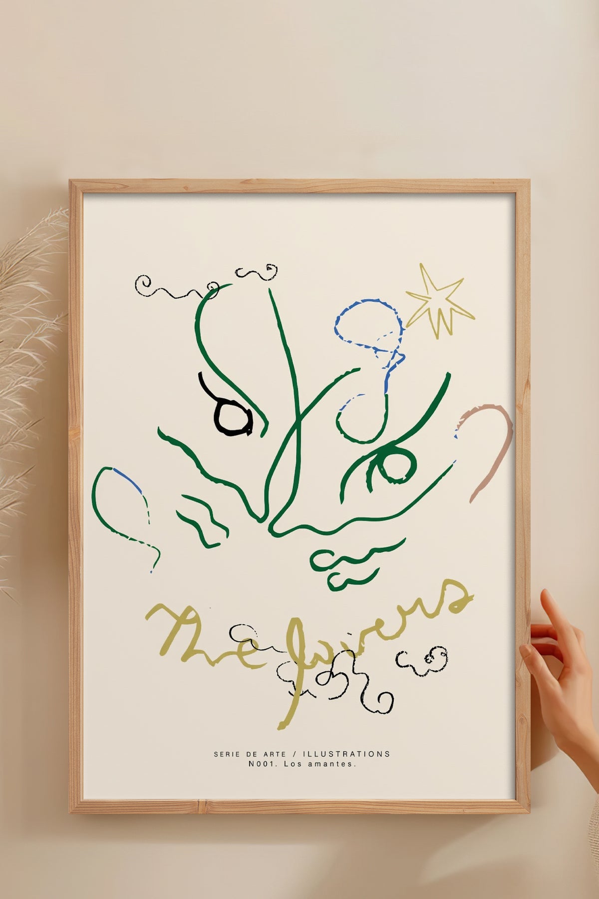 HOMEPACK Ahşap Çerçeveli Tablo Çerçeveli Poster Sanatsal Modern Duvar Dekoru BEK-8447