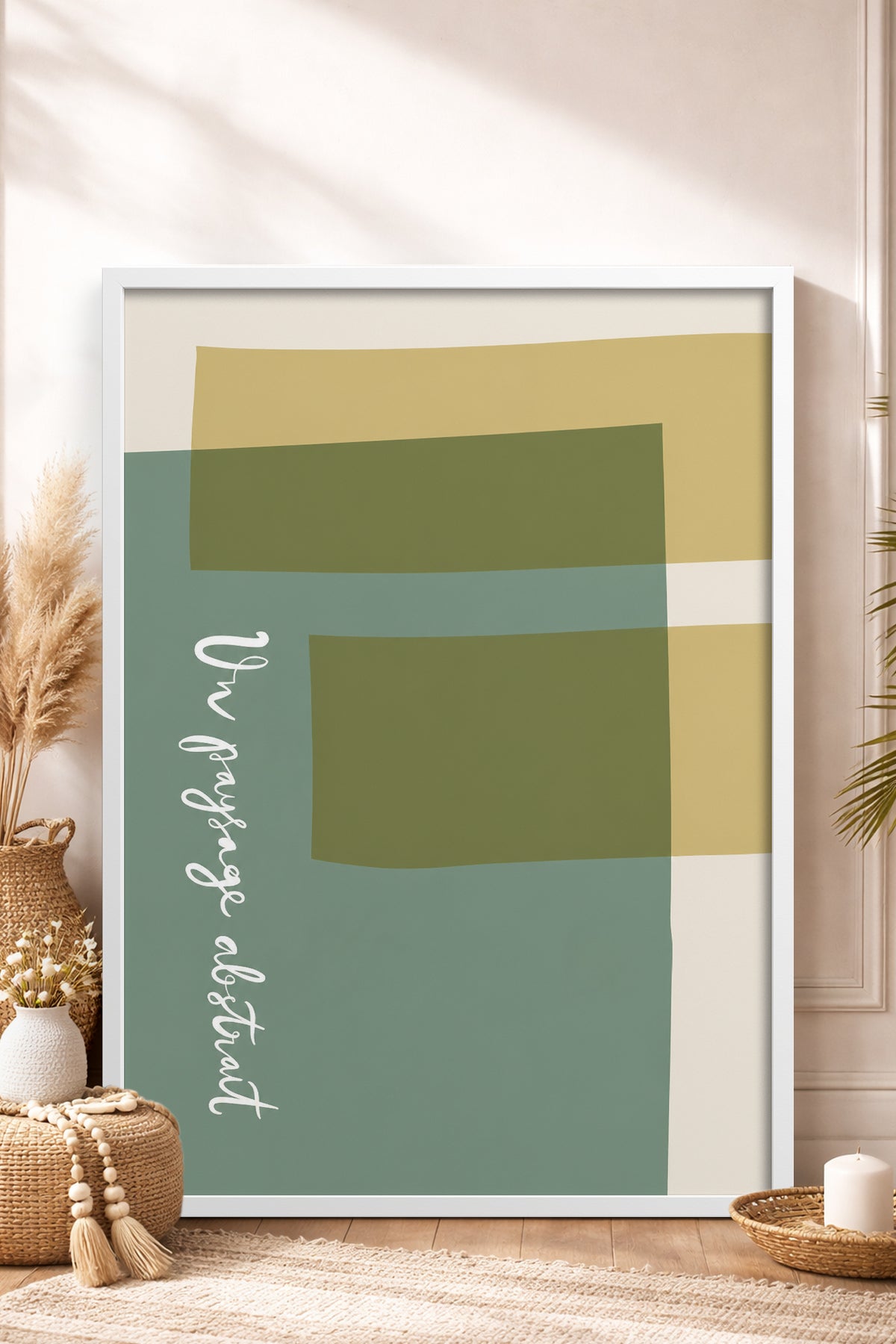 HOMEPACK Ahşap Çerçeveli Tablo Çerçeveli Poster Sanatsal Modern Duvar Dekoru BEK-8448